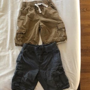 2 pairs boys cargo style shorts s6/7 elastic waist